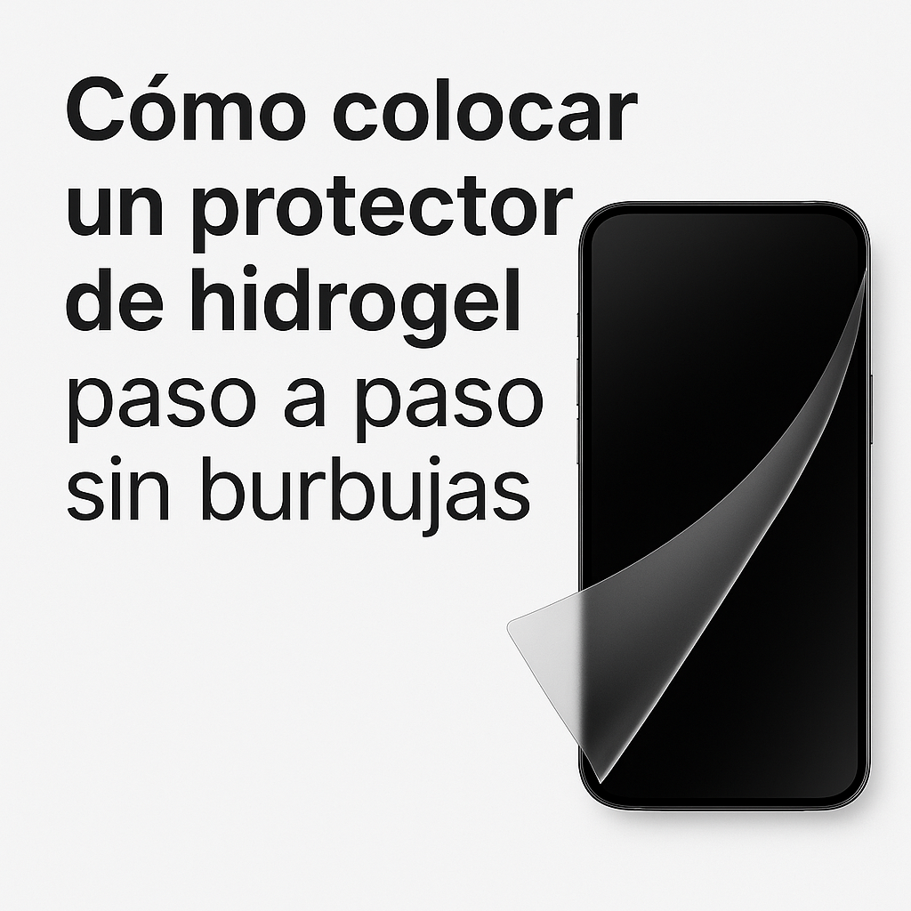 "Guía paso a paso para colocar un protector de hidrogel en el móvil sin burbujas, consejos prácticos de T-Rex Glass."