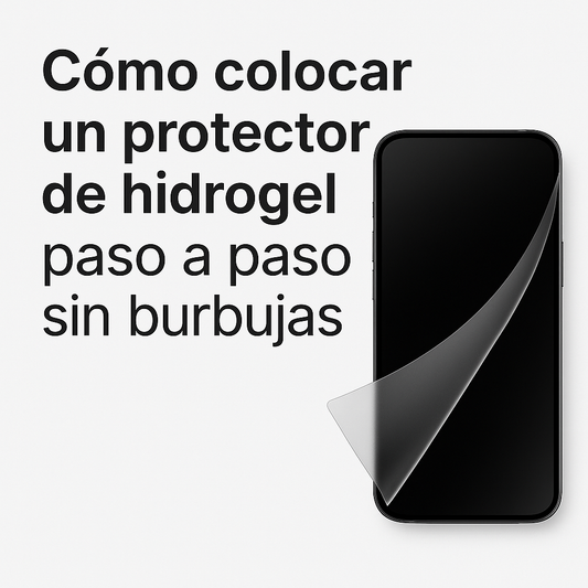 "Guía paso a paso para colocar un protector de hidrogel en el móvil sin burbujas, consejos prácticos de T-Rex Glass."