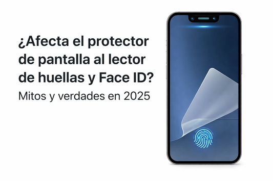 Protector de pantalla compatible con lector de huellas y Face ID en móviles modernos